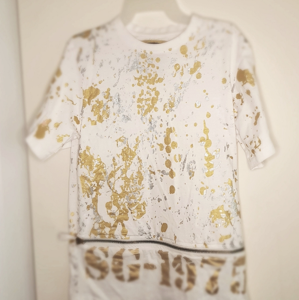 Silver, Gold, And White Hustle Today T-Shirt